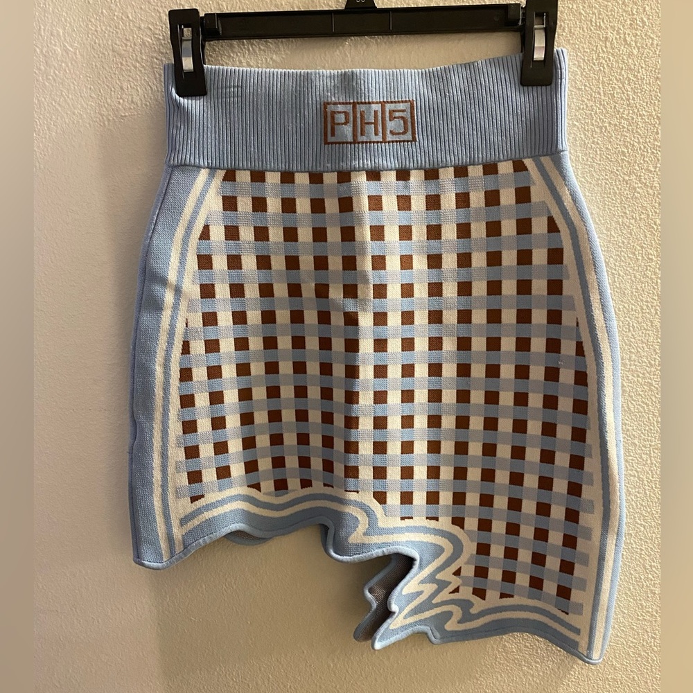 PH5 Blue Checkered Wave Skirt